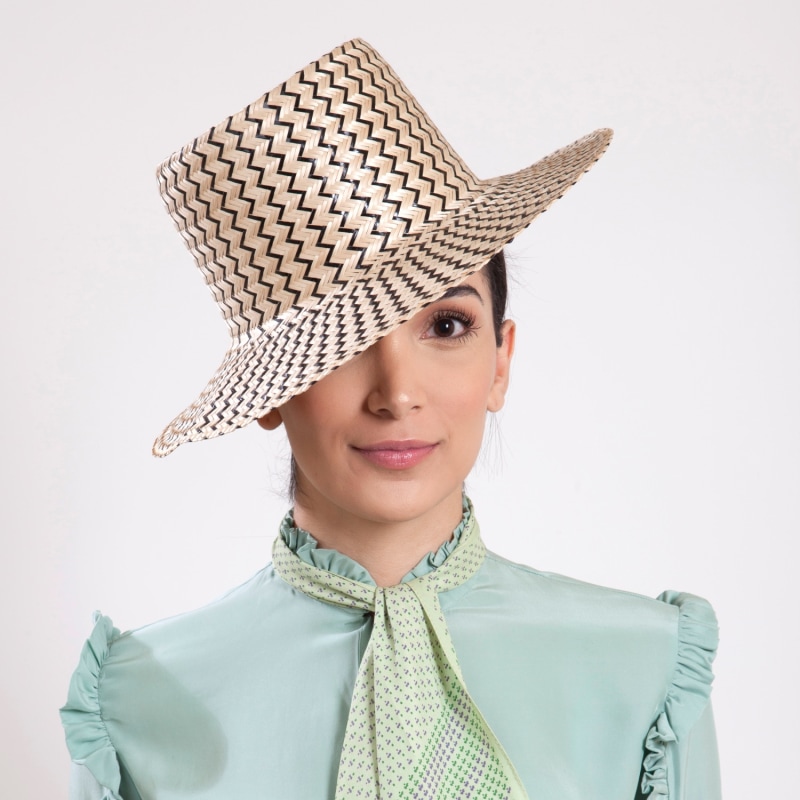 Thumbnail of Viajero Black Short Brim Straw Hat image