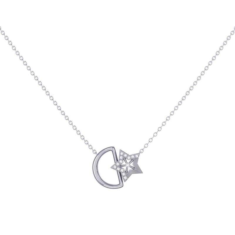 Thumbnail of Starkissed Moon Necklace In Sterling Silver image