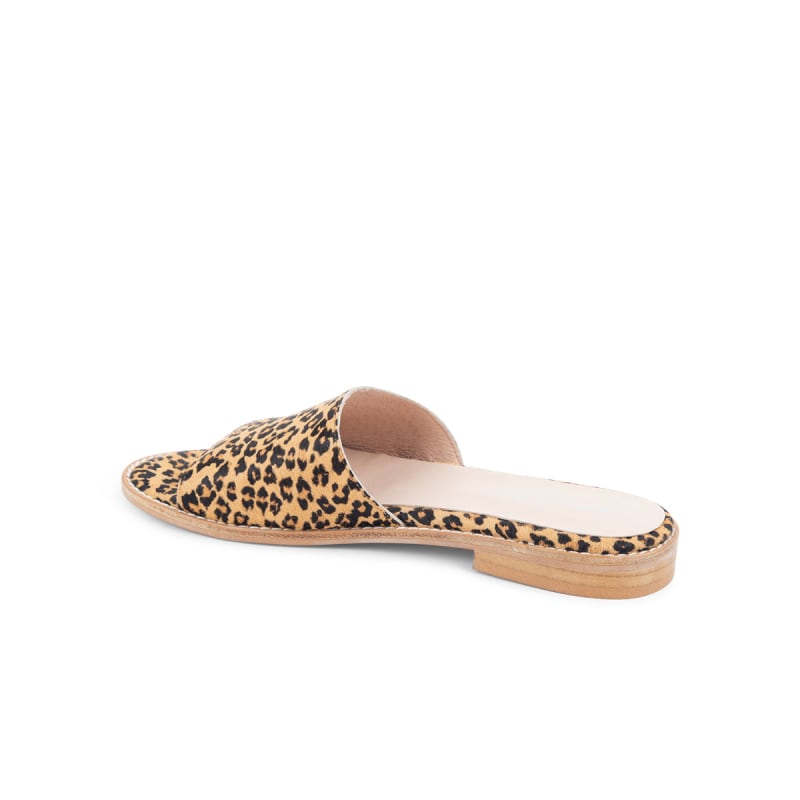 Tucson Slide Flat Sandal Leopard Haircalf Patricia Green Wolf