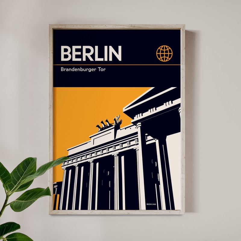 Thumbnail of Berlin Brandenburg Gate Modernist Architectural Travel Poster image