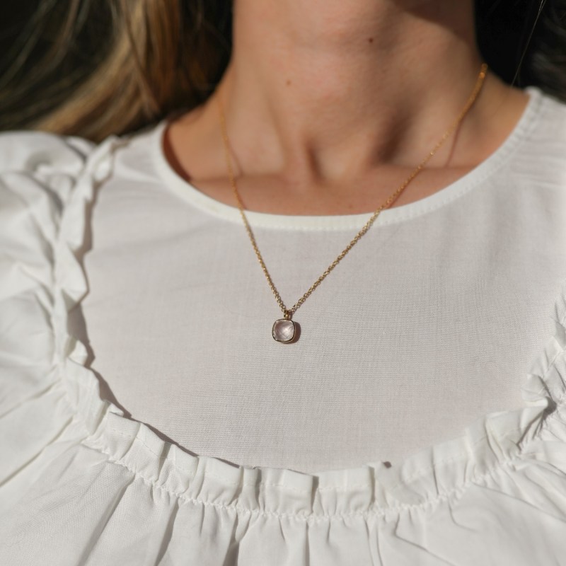 Thumbnail of Brooklyn Gold Vermeil & Rose Quartz Necklace image
