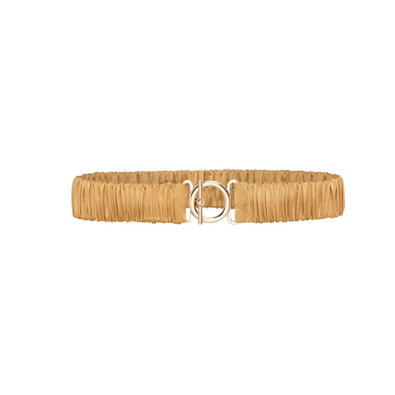 Thumbnail of T Bar Clasp Silk Belt Camel image