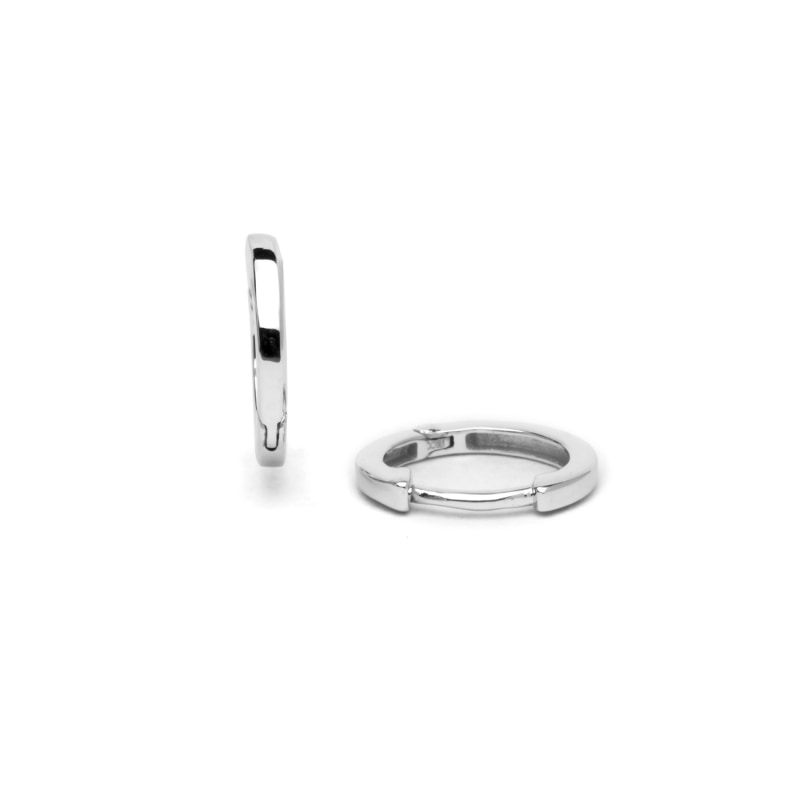 Thumbnail of Men's White Gold Hoop Huggie Single Earring image