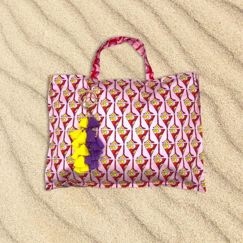 Jc Jumbo & Mini Ruby Limon Medallion Reversible Tote Bag