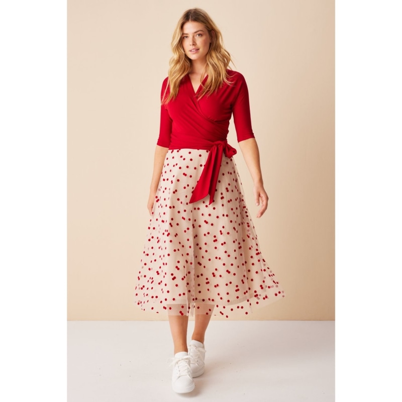 Tulle Skirt With Red Dots Marianna Deri Wolf Badger