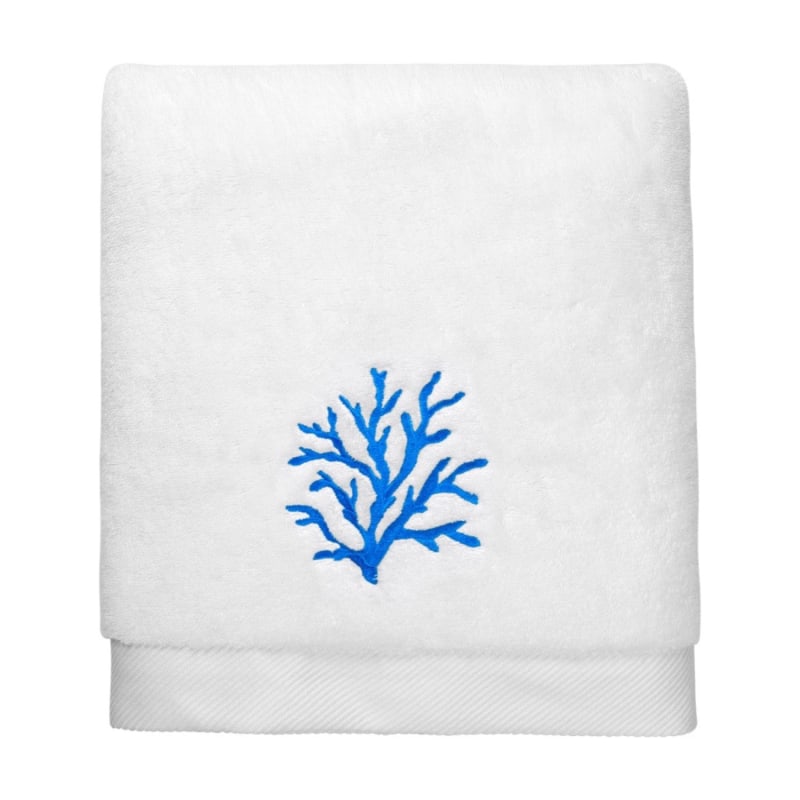 Thumbnail of Turquoise Coral Embroidery Bath Towel image