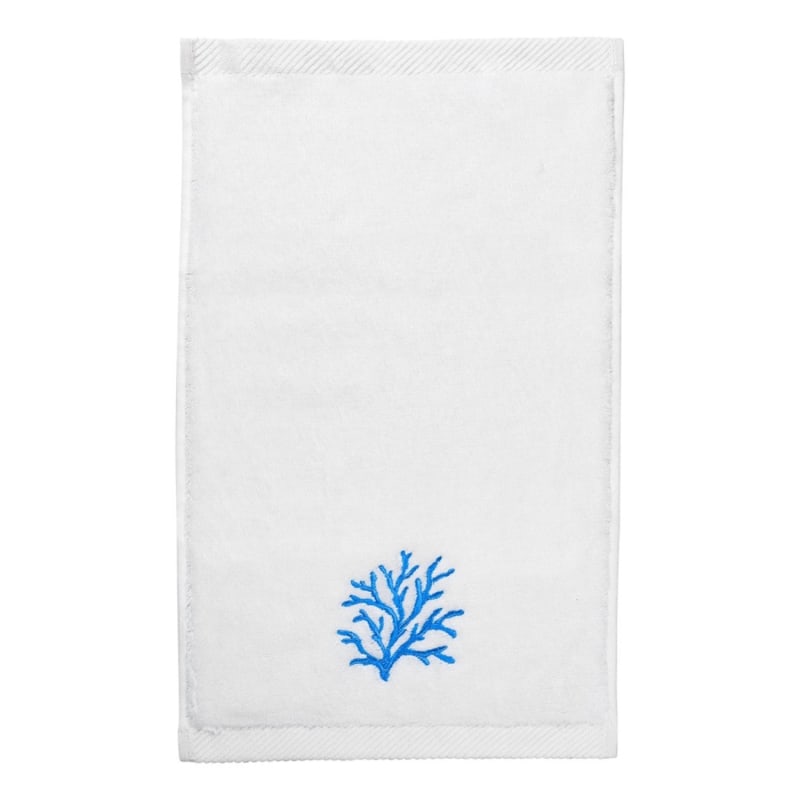 Thumbnail of Turquoise Coral Embroidery Hand Towel image