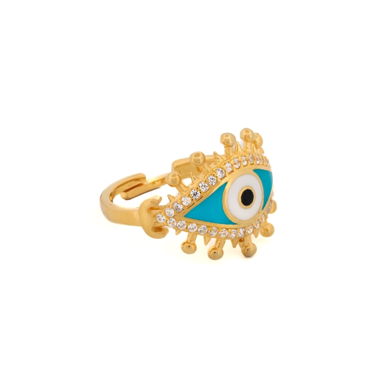 Evil Eye Ring - Turquoise Vermeil main image 1