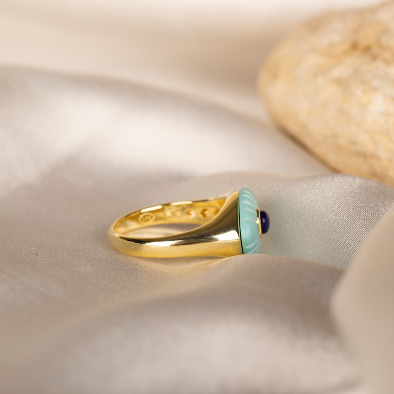 Thumbnail of Turquoise & Lapis Evil Eye Ring image