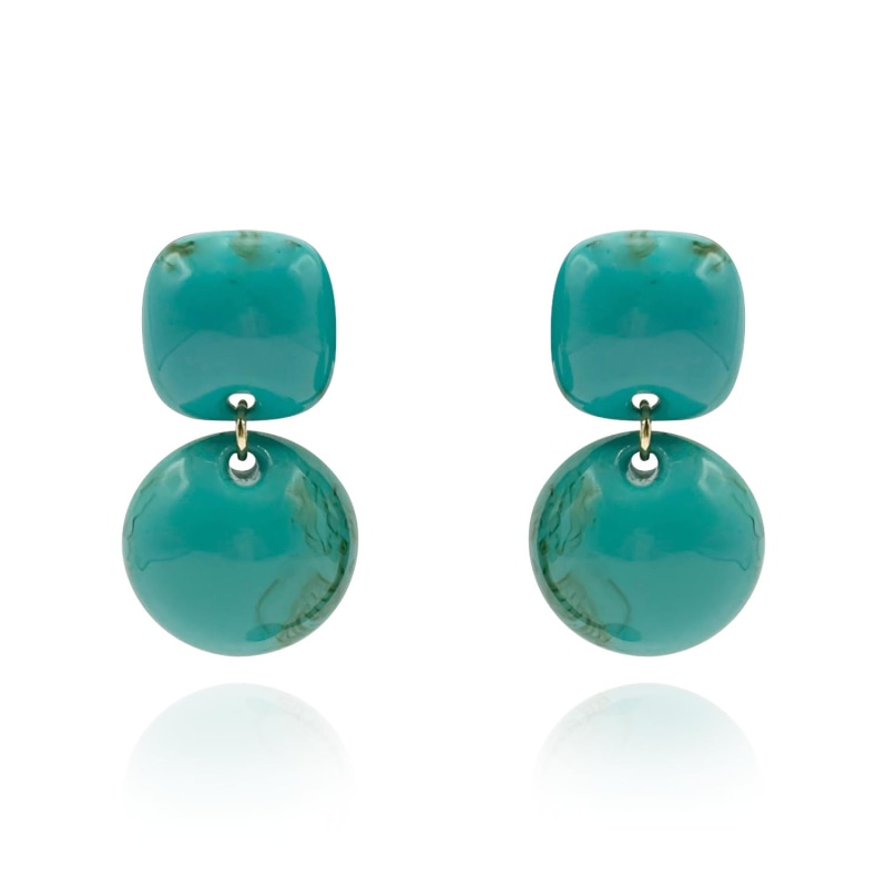 Thumbnail of Turquoise Small Resin Clip-On Drop Earrings image
