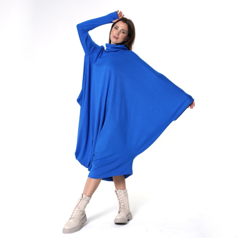 Royal blue turtleneck dress best sale