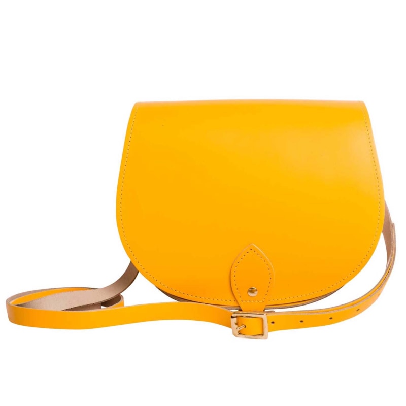 Zatchels Pastel Daffodil Yellow Handmade Leather Saddle Bag