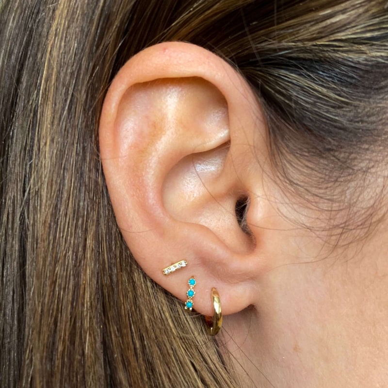 Thumbnail of Huggie Hoop Earring 9K-Gold image