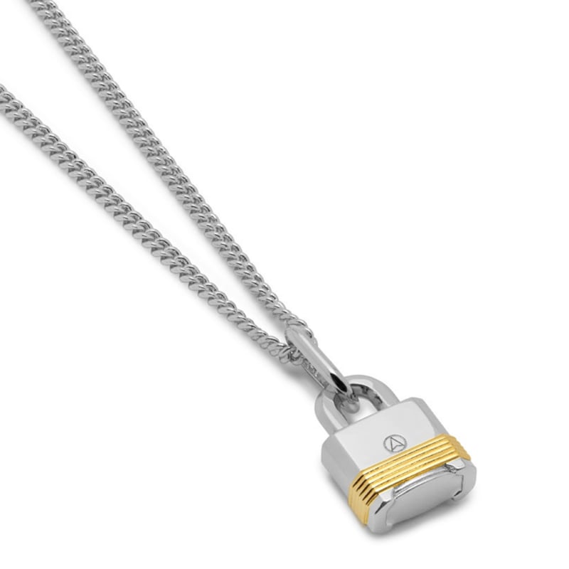 Northskull Two-Tone Padlock Necklace