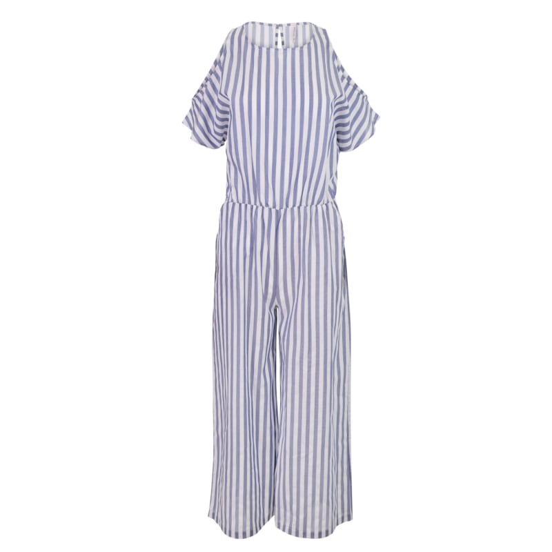 Thumbnail of Blue Stripe Cotton Summer Jumpsuit image