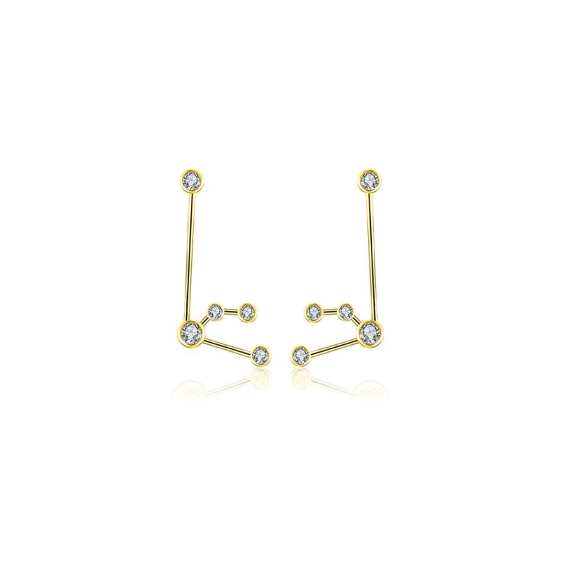 Thumbnail of Aquarius Zodiac Constellation Earring 18K Yellow Gold & Diamond image