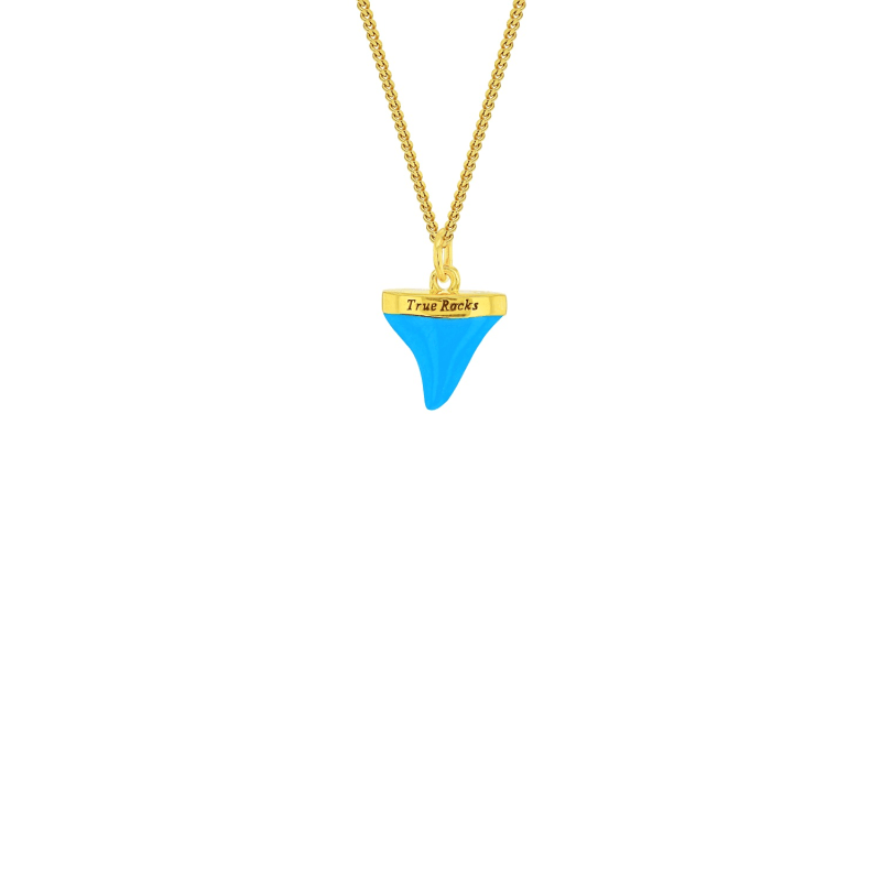 Thumbnail of 18Kt Gold Plated & Turquoise Mini Sharks Tooth Pendant image