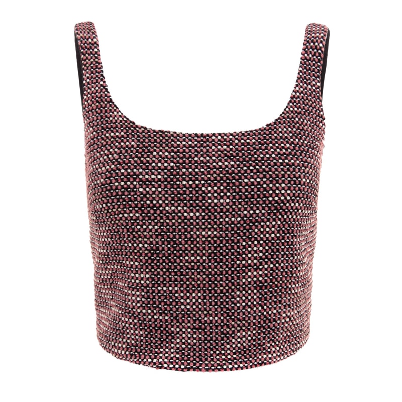 Thumbnail of Tweed Cropped Blouse With Metallic Zipper - Burgundy image