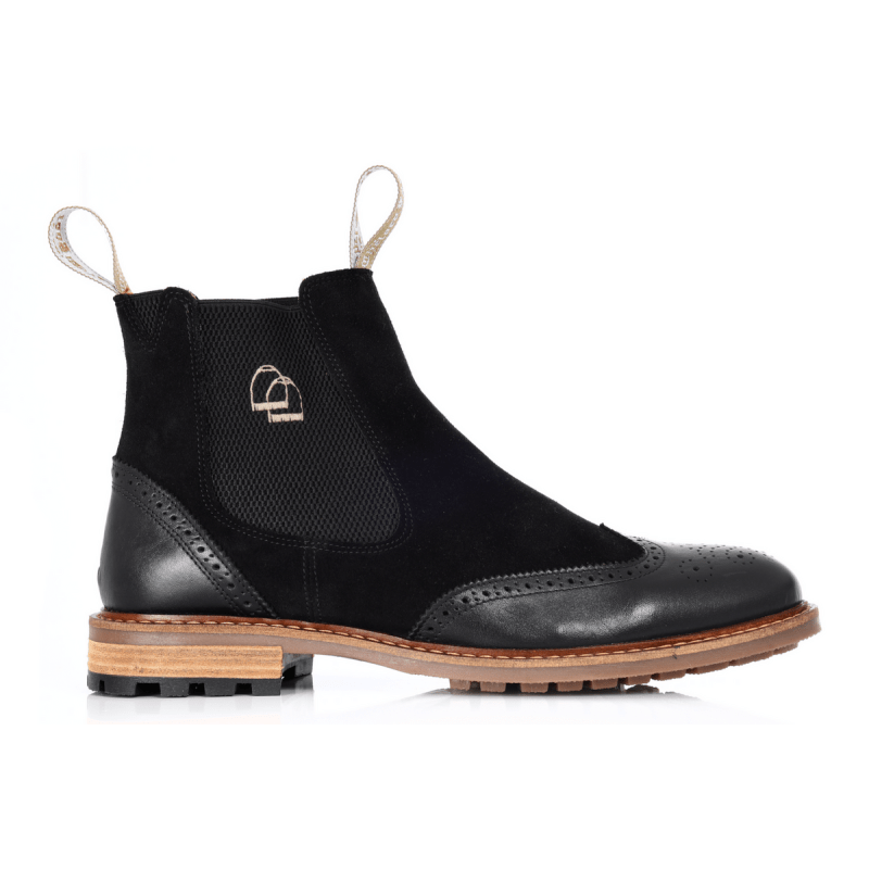 Black brogue ankle boots clearance