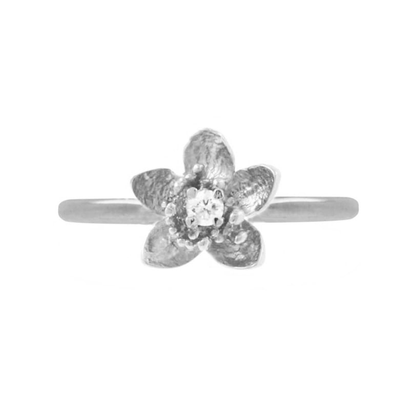 Thumbnail of Diamond Cherry Blossom Ring - Silver image