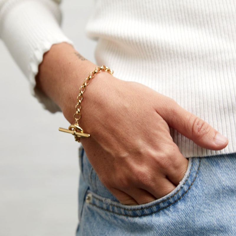 Gold t clearance bar bracelet