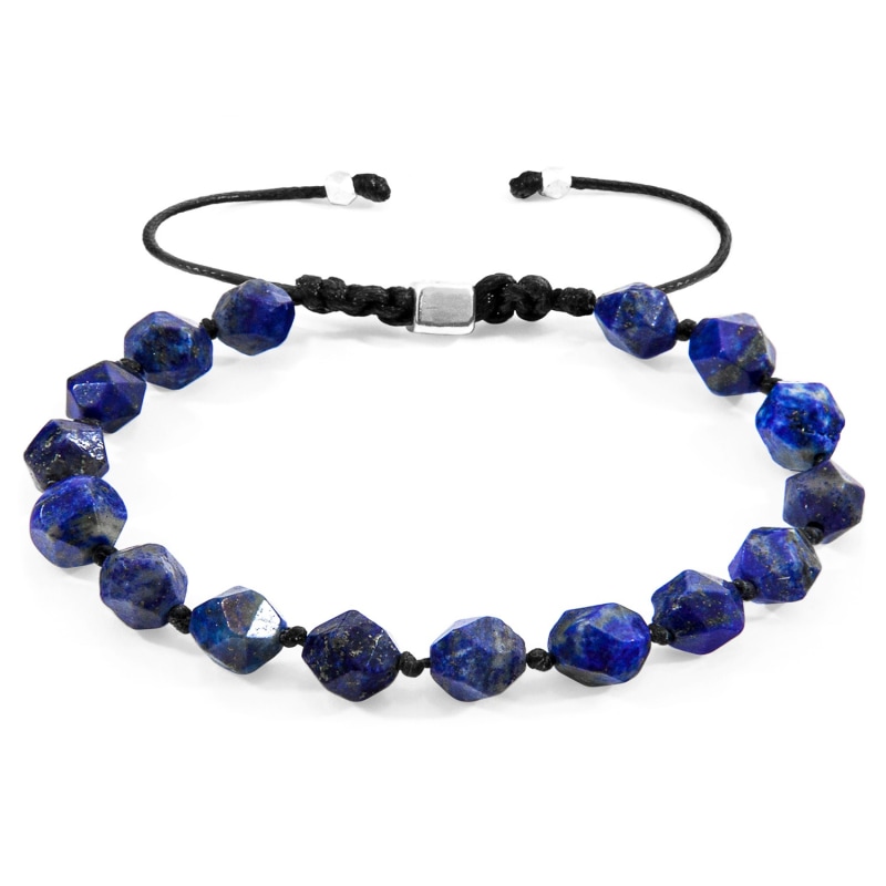 Thumbnail of Blue Lapis Lazuli Zebedee Silver & Stone Beaded Macrame Bracelet image