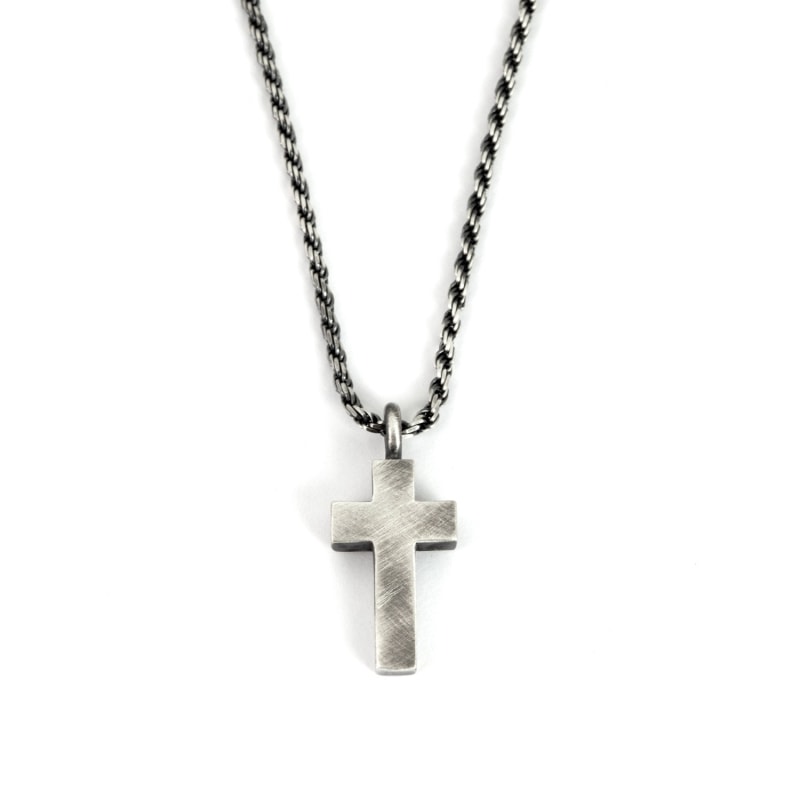 Sterling Cross Pendant Necklace Set for Men With 925 Silver Chain