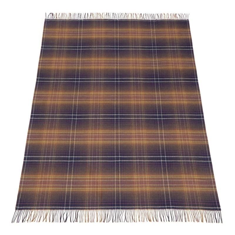 Thumbnail of Cashmere Throw in Dark Purple, Navy and Mustard Plaid image