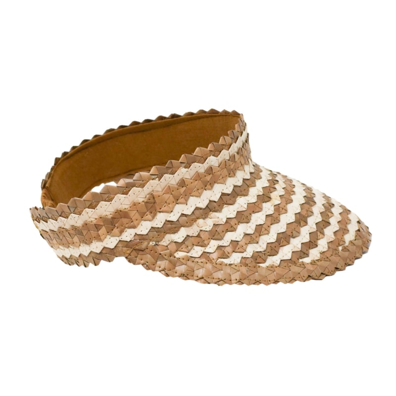 Thumbnail of Straw Sun Visor - Caramel/Natural Two- Gold image