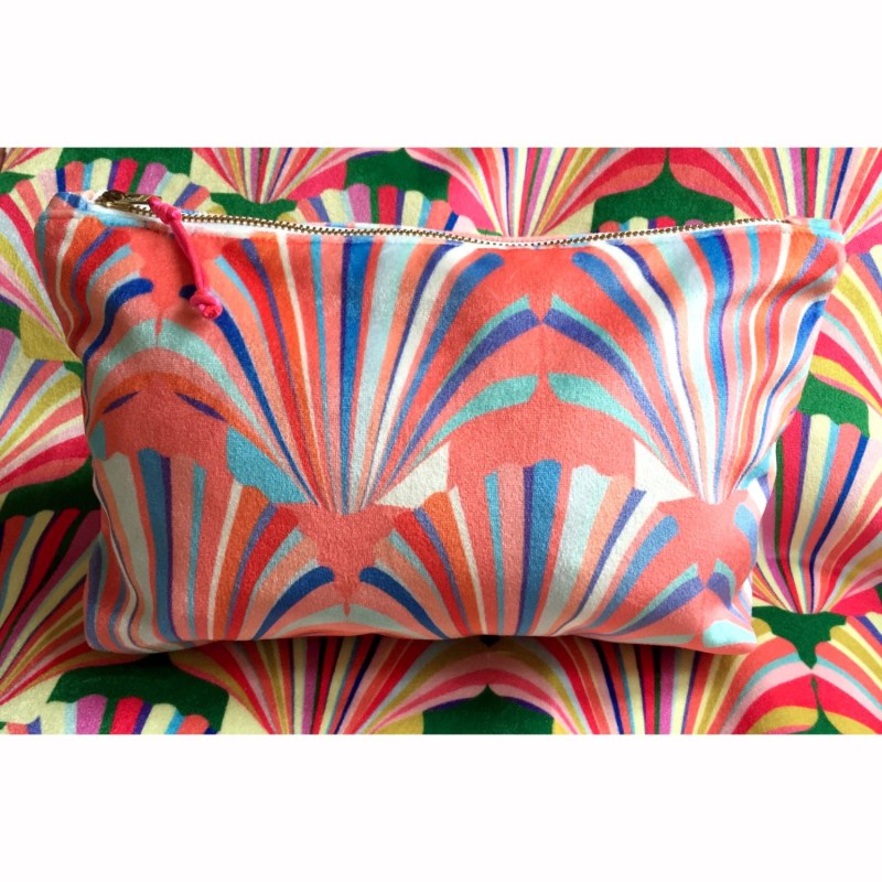 Thumbnail of Luxury Coral Velvet Cosmetic Bag image