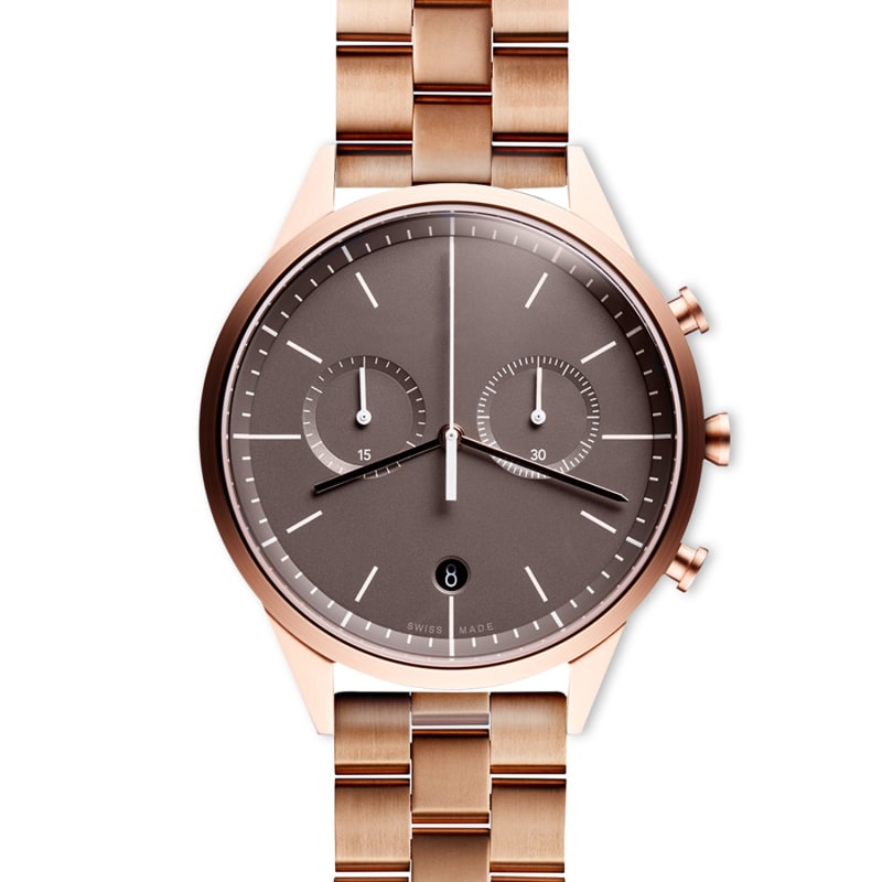 Thumbnail of Women's C39 Chronograph Watch In PVD Rose Gold With Linked Rose Gold Bracelet With Butterfly Clasp image