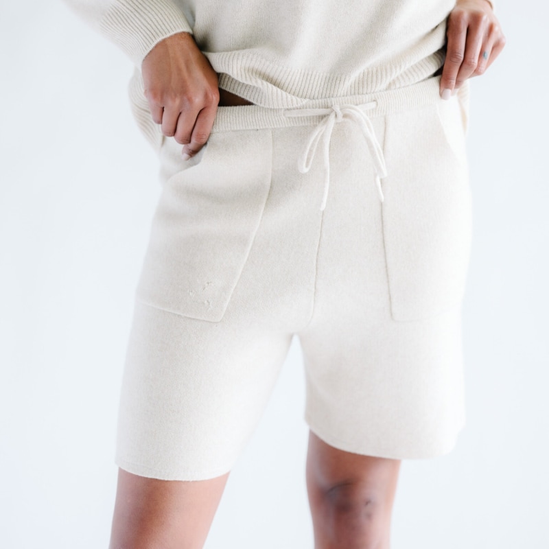 Thumbnail of Cashmere Cargo Pocket Shorts - Ivory image