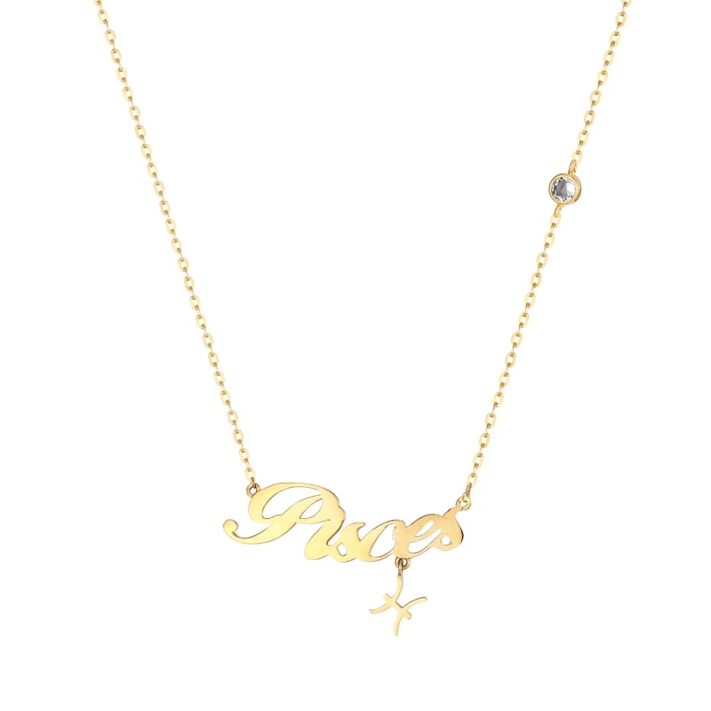 Pisces 22Ct Gold Vermeil Zodiac Star Sign Necklace by SEOL GOLD