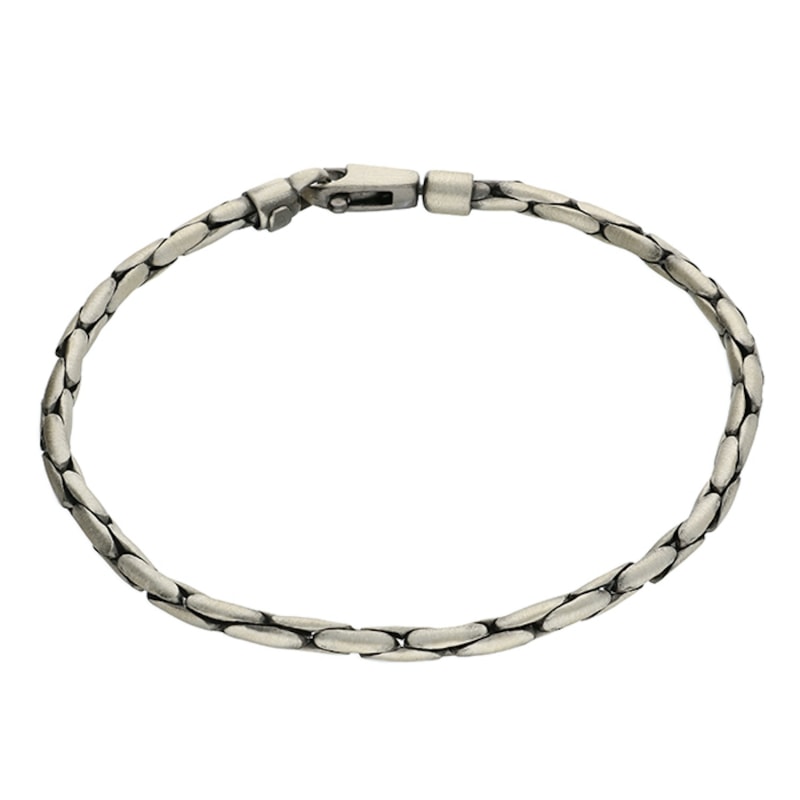Men s oxidised silver bracelet Kaizarin Wolf Badger