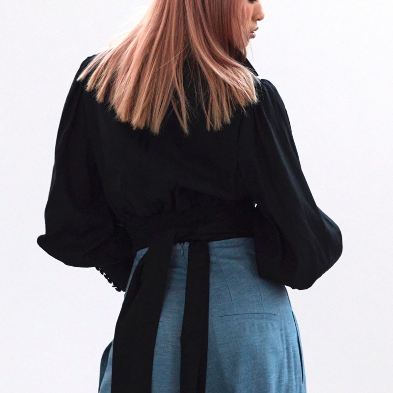 Thumbnail of Cosmo Wrap Top - Black image