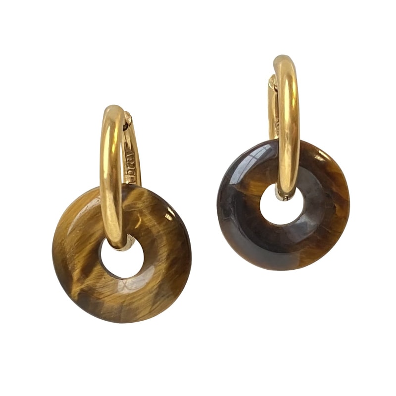 Thumbnail of Tiger Eye Hoop Earrings Milo image