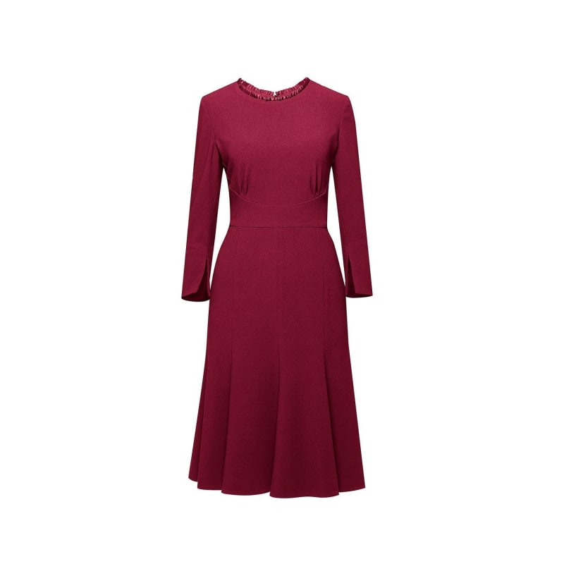 Thumbnail of Christina Burgundy Fluted Dress image