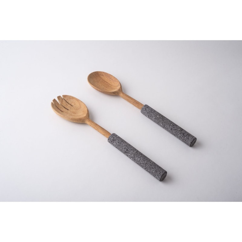 Thumbnail of Serving Utensils Pebbles - Spoon And Fork Set Stone image