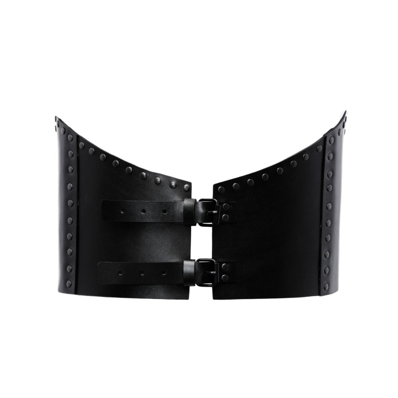 Thumbnail of Wide Black Leather Waist Corset Belt Urania B image