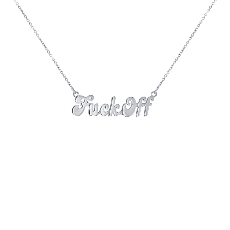 Thumbnail of Sterling Silver Fuck Off Statement Necklace image