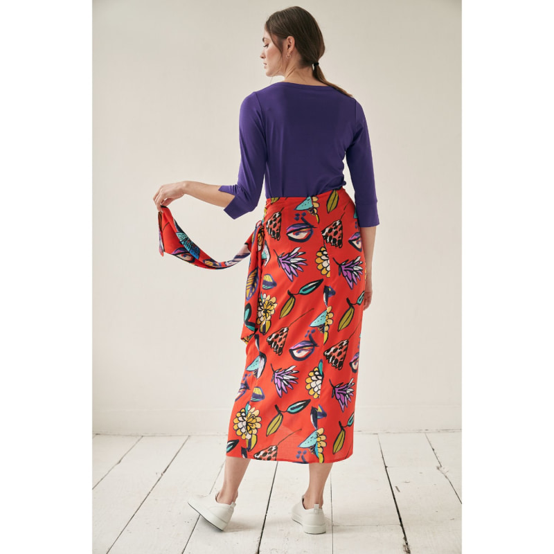 Thumbnail of Wrap Skirt With Flower Print image