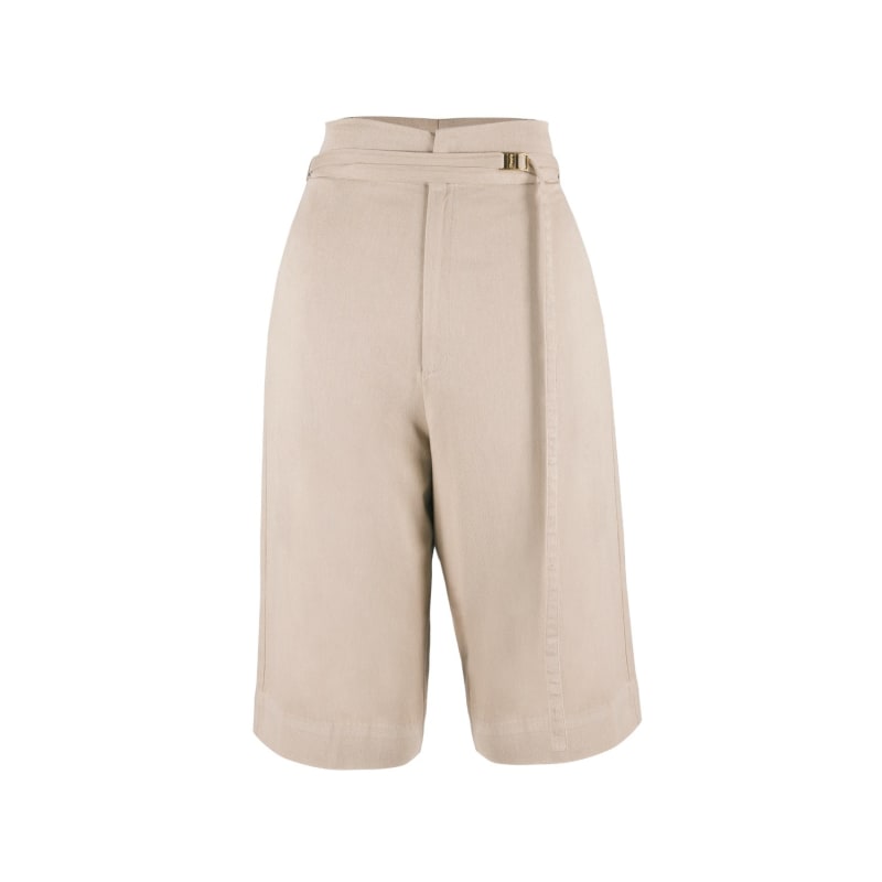 Thumbnail of Florence Organic Cotton Twill Bermuda Shorts In Sand image