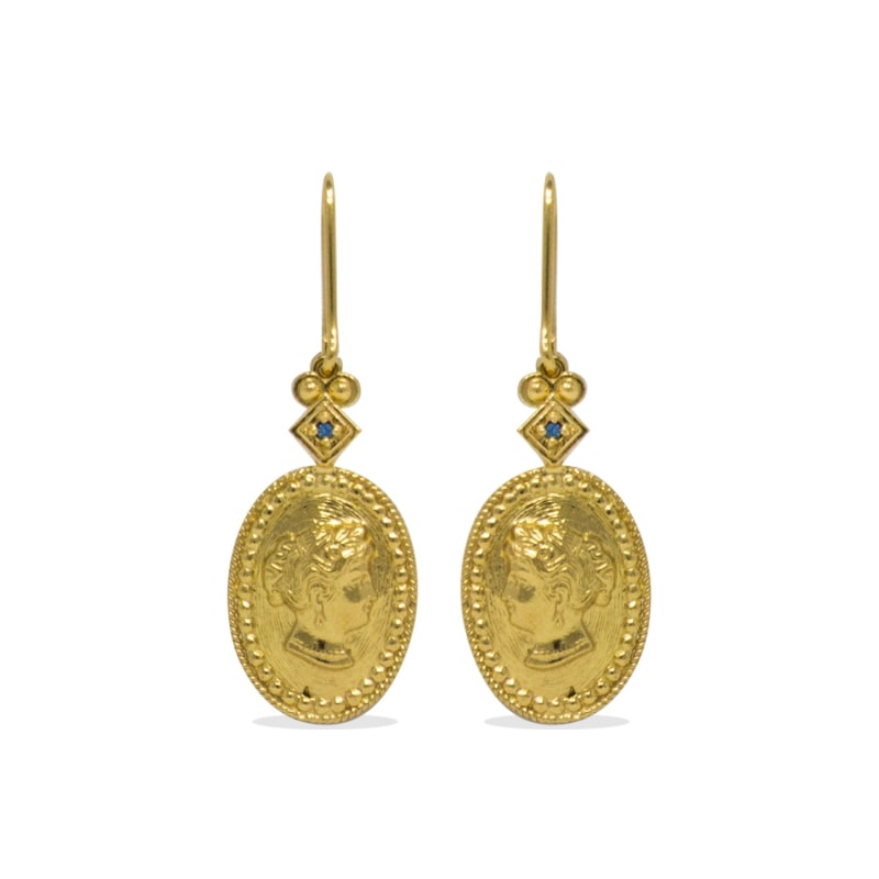 Thumbnail of Cleopatra Gold-Plated Oval Earrings image