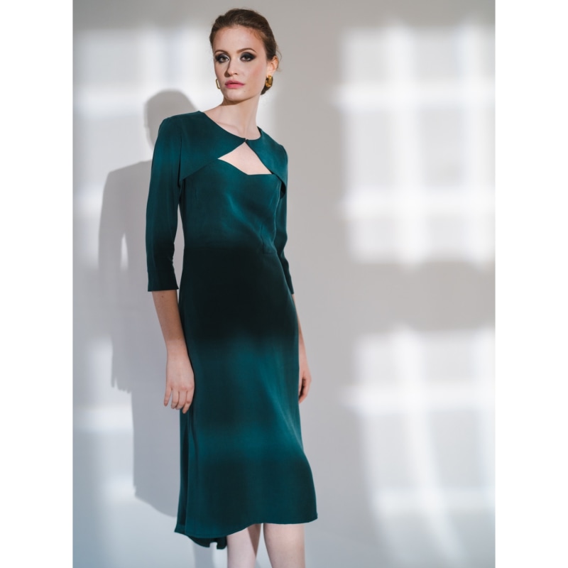 Dark sea green color dress deals