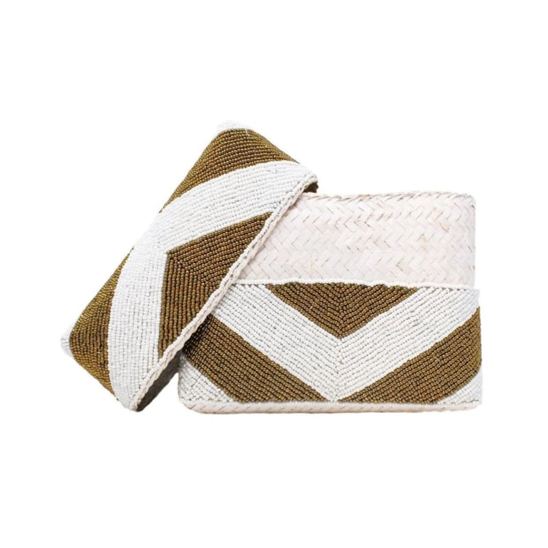 Thumbnail of Zoe Beaded Clutch - Gold  White image