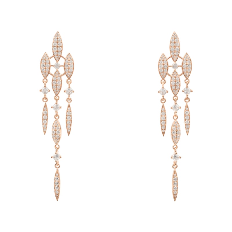 Thumbnail of Valencia Statement Drop Earring White Cz Rose Gold image