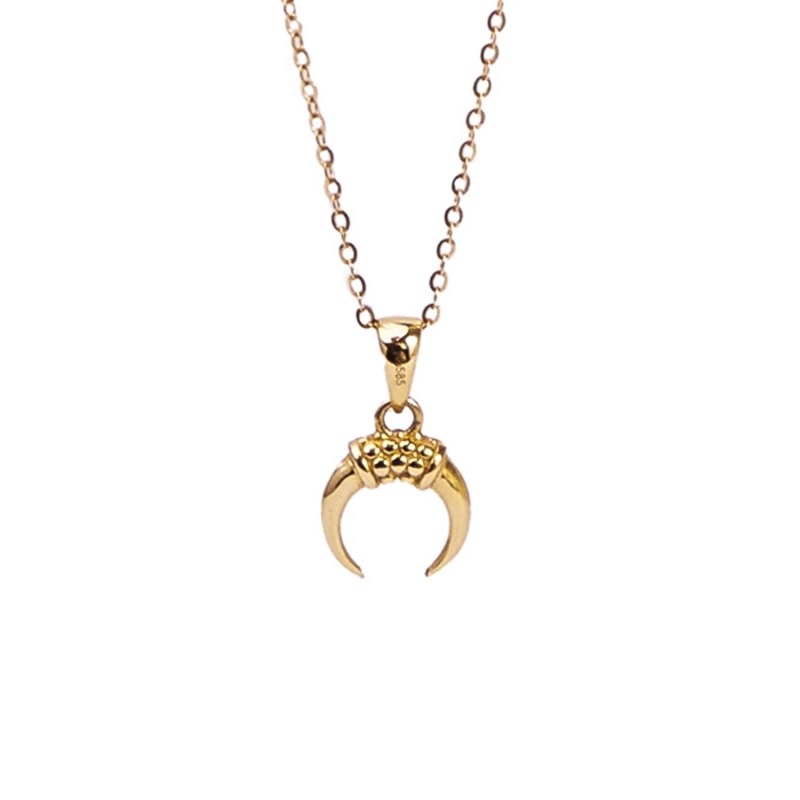 Thumbnail of 14K Solid Gold Horn Necklace image