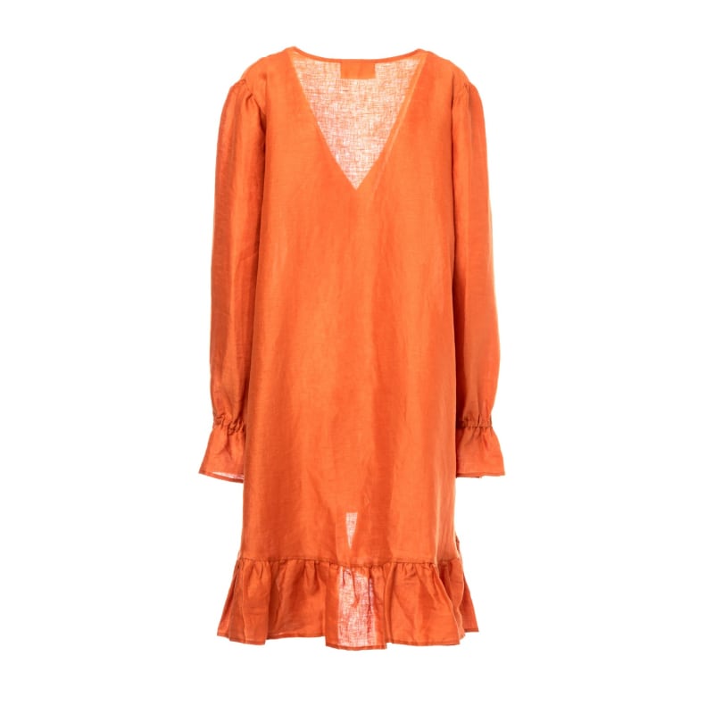 Thumbnail of Paris Linen Midi Tunic Orange Dress image