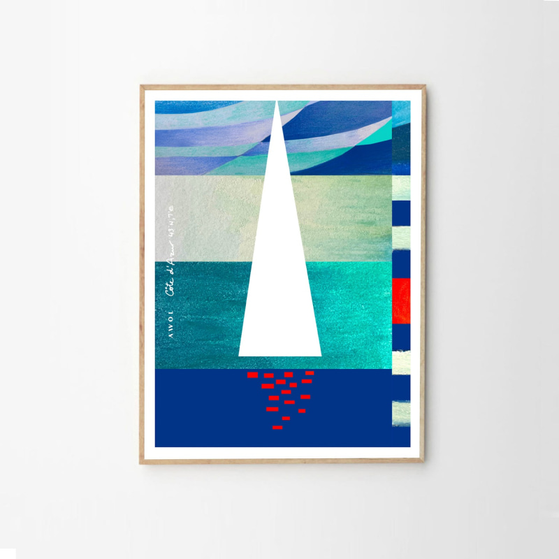 Thumbnail of South Of France Sailboats On The Sea Abstract Art Print image