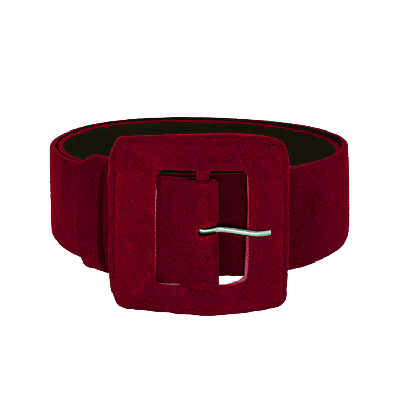 Thumbnail of Suede Square Buckle Belt - Wine image